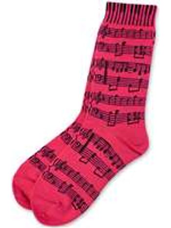 Pink Staff & Keyboard Ladies Socks Sizes 9-11