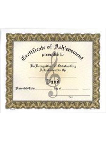 Band Acheivment Certificate- Tan