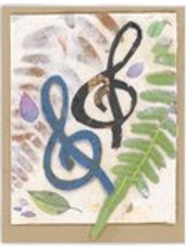 Blue G Clef Collage Cards